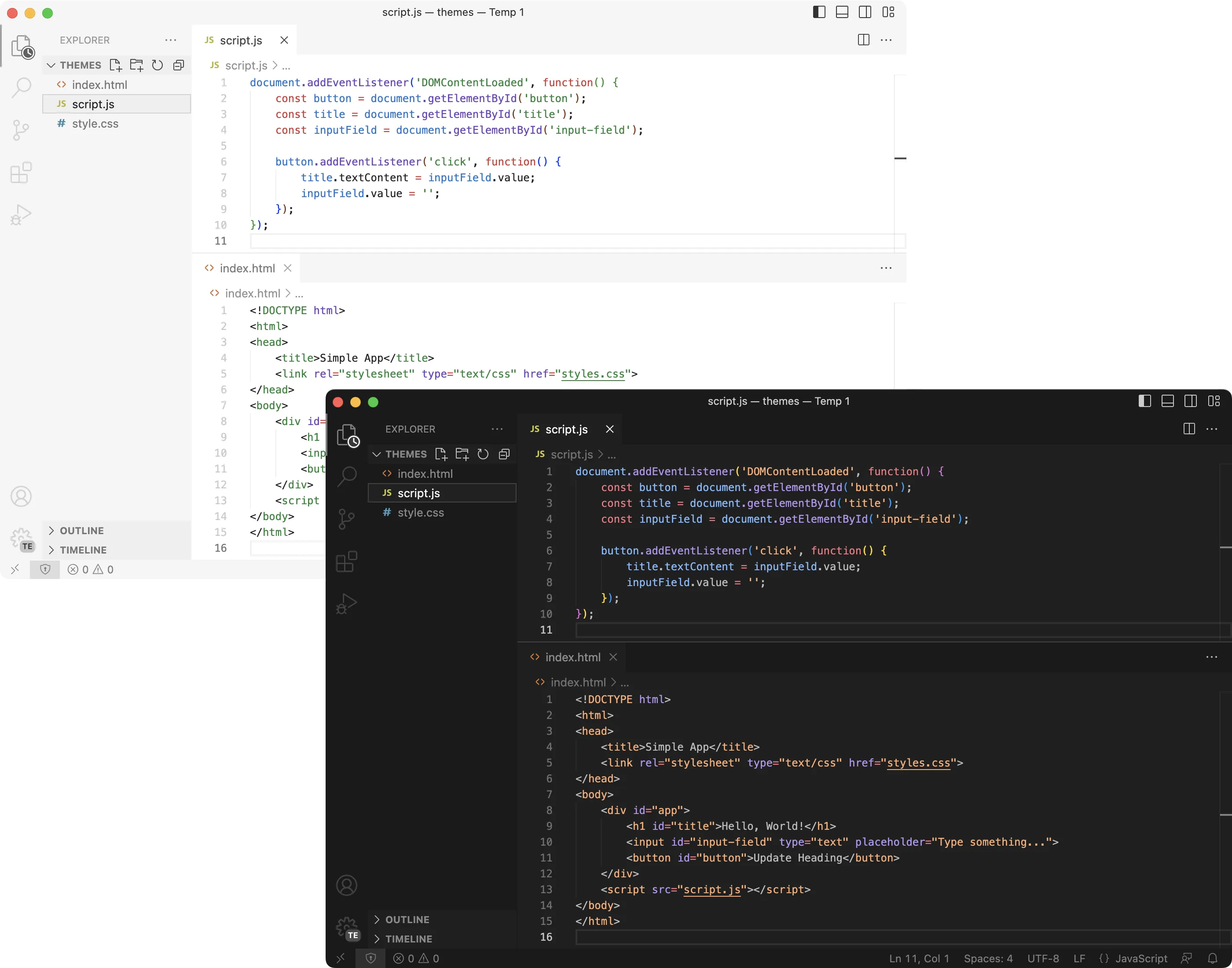 Min VSCode Theme