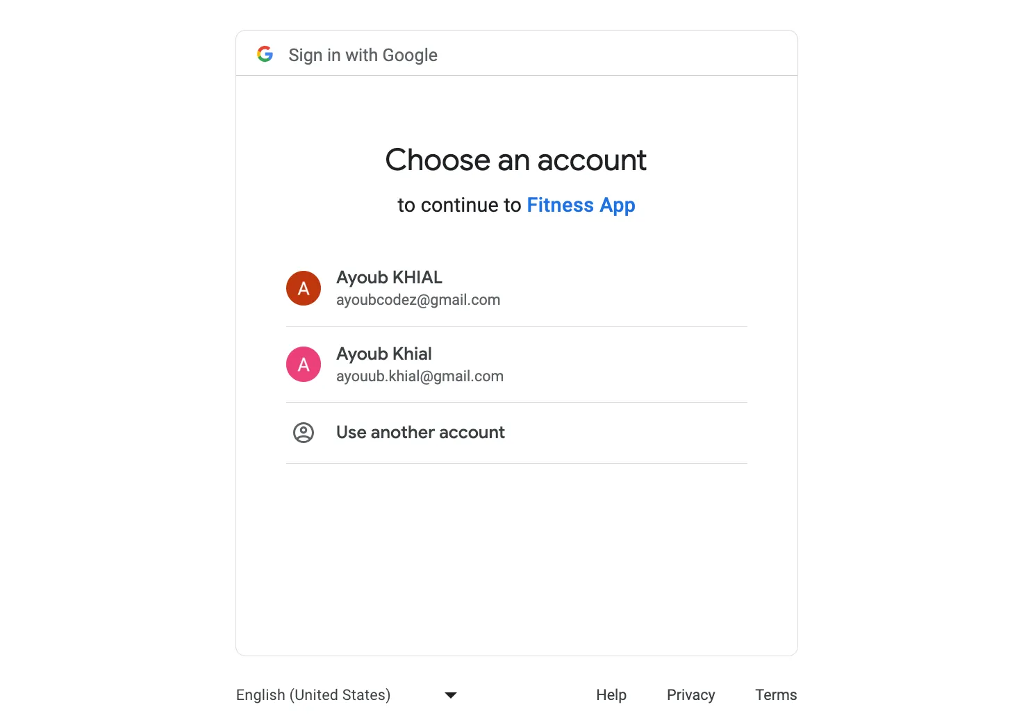 Google API Consent Screen - Sign in