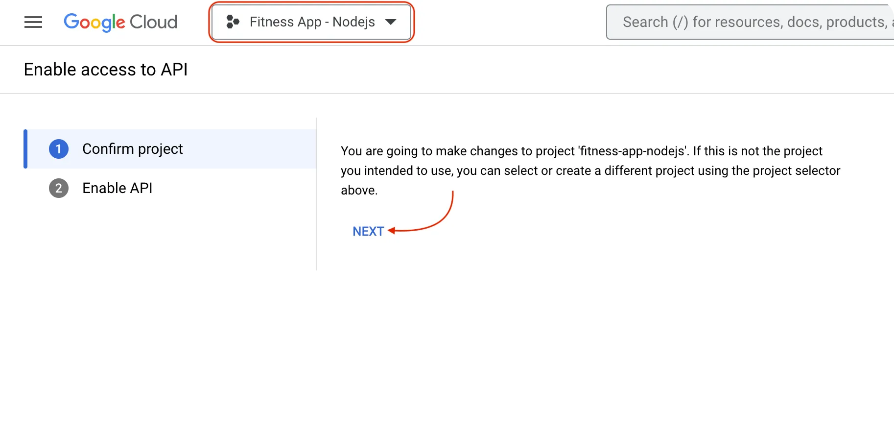 Google Console - Enable Fitness API
