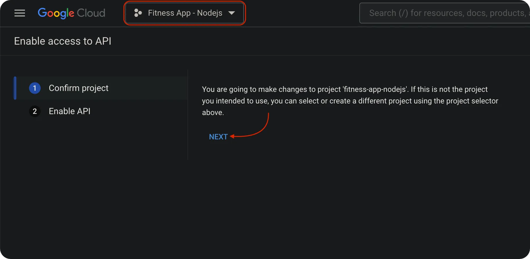 Google Console - Enable Fitness API