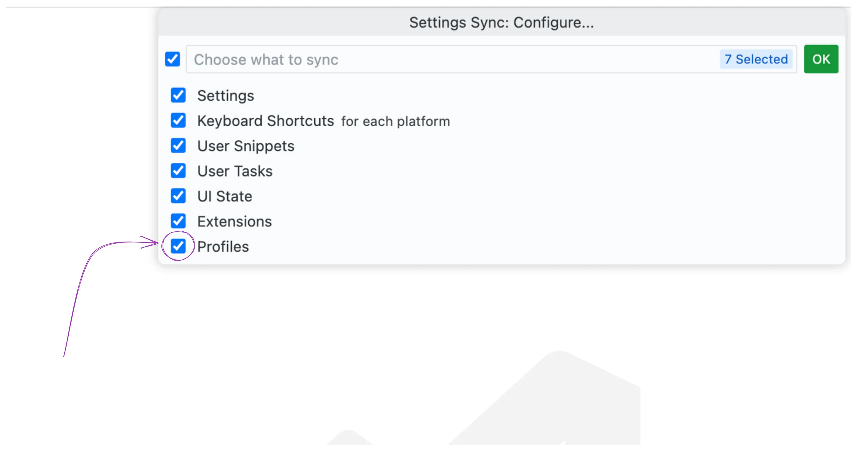 Settings Sync in VSCode