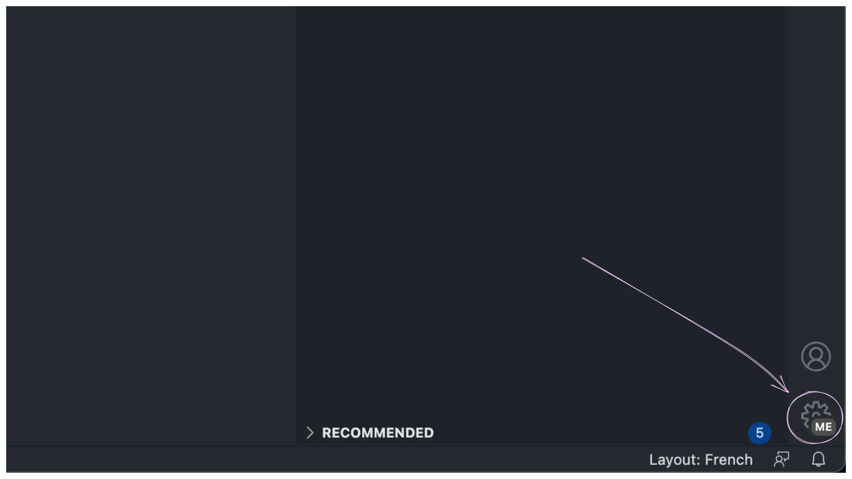 Identify the current profile in VSCode