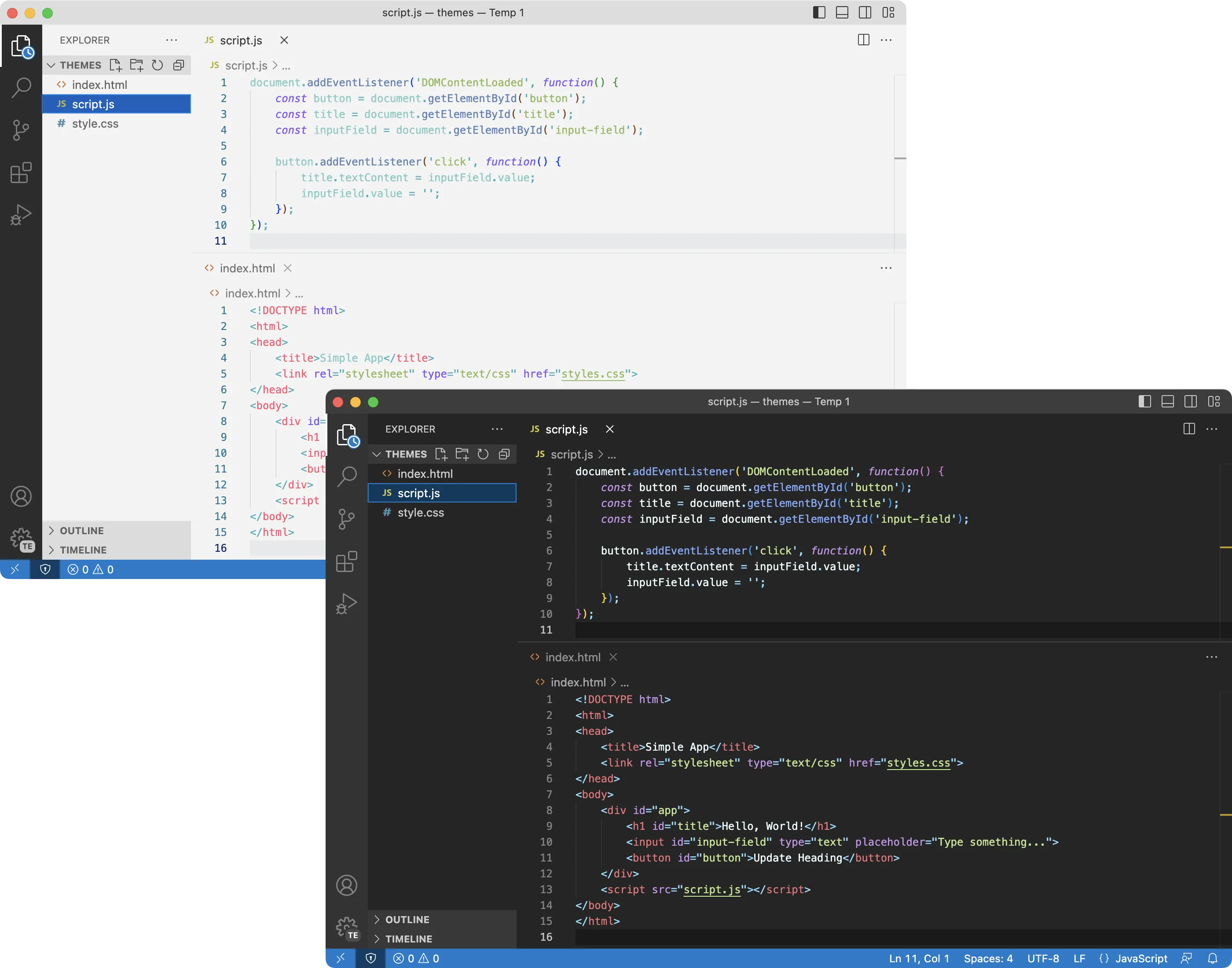 Sublime Material VSCode Theme