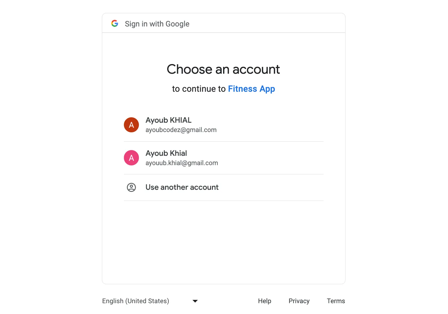 Google API Consent Screen - Sign in