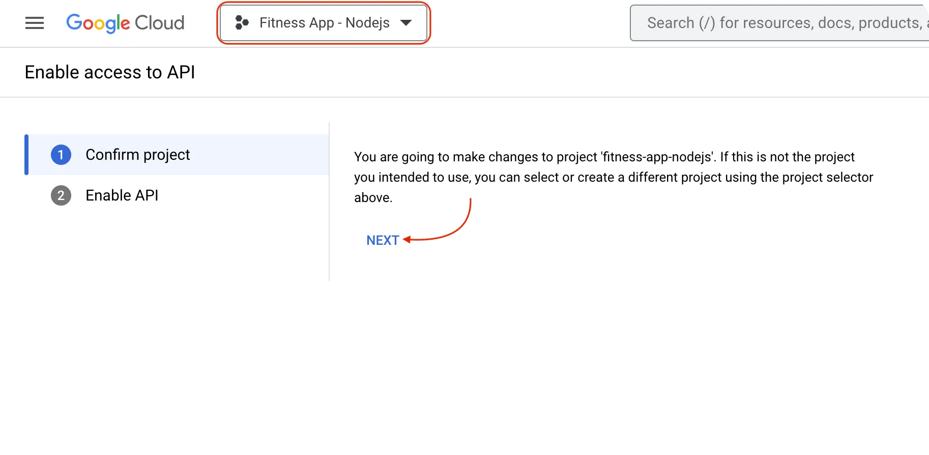 Google Console - Enable Fitness API