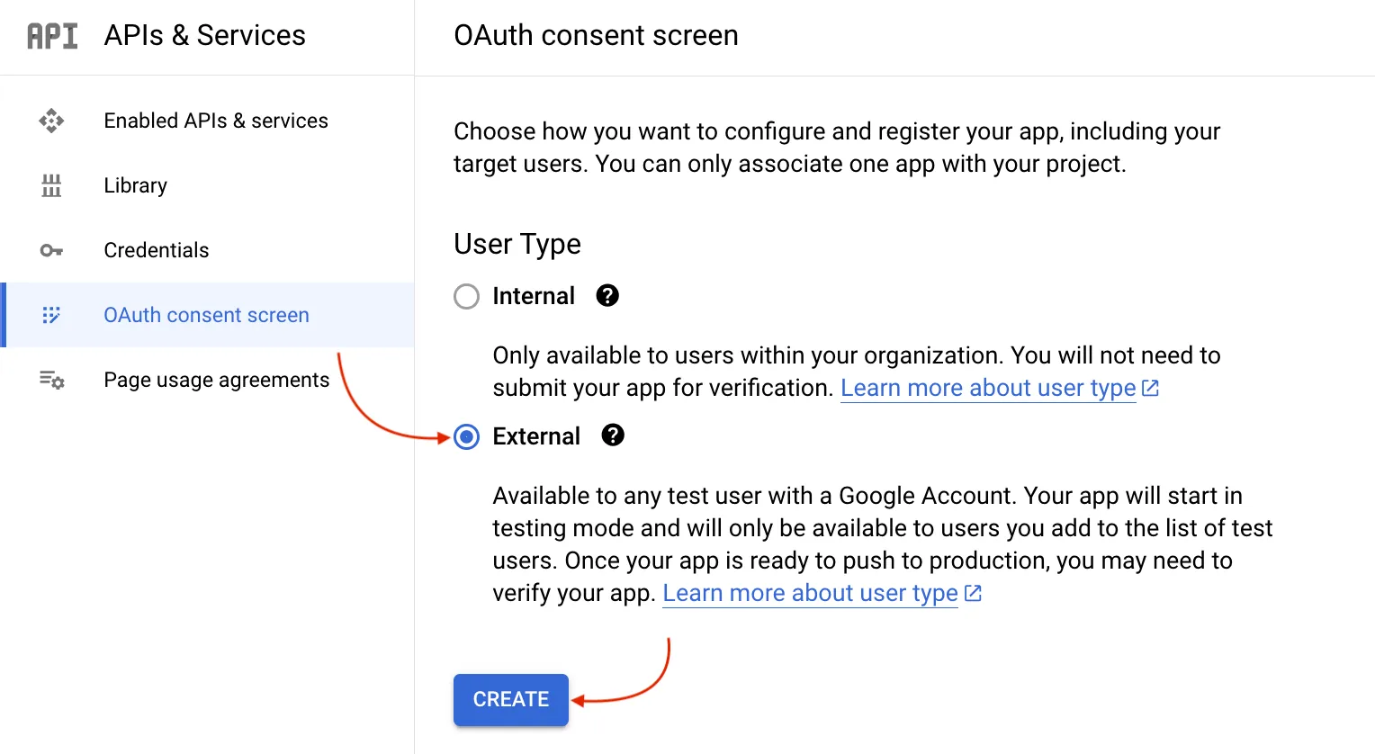 Google Console - Create OAuth Consent Screen
