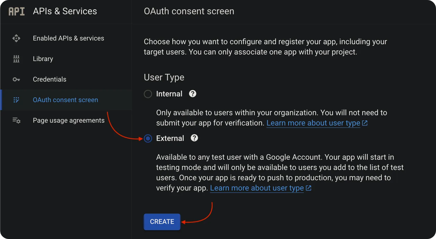 Google Console - Create OAuth Consent Screen