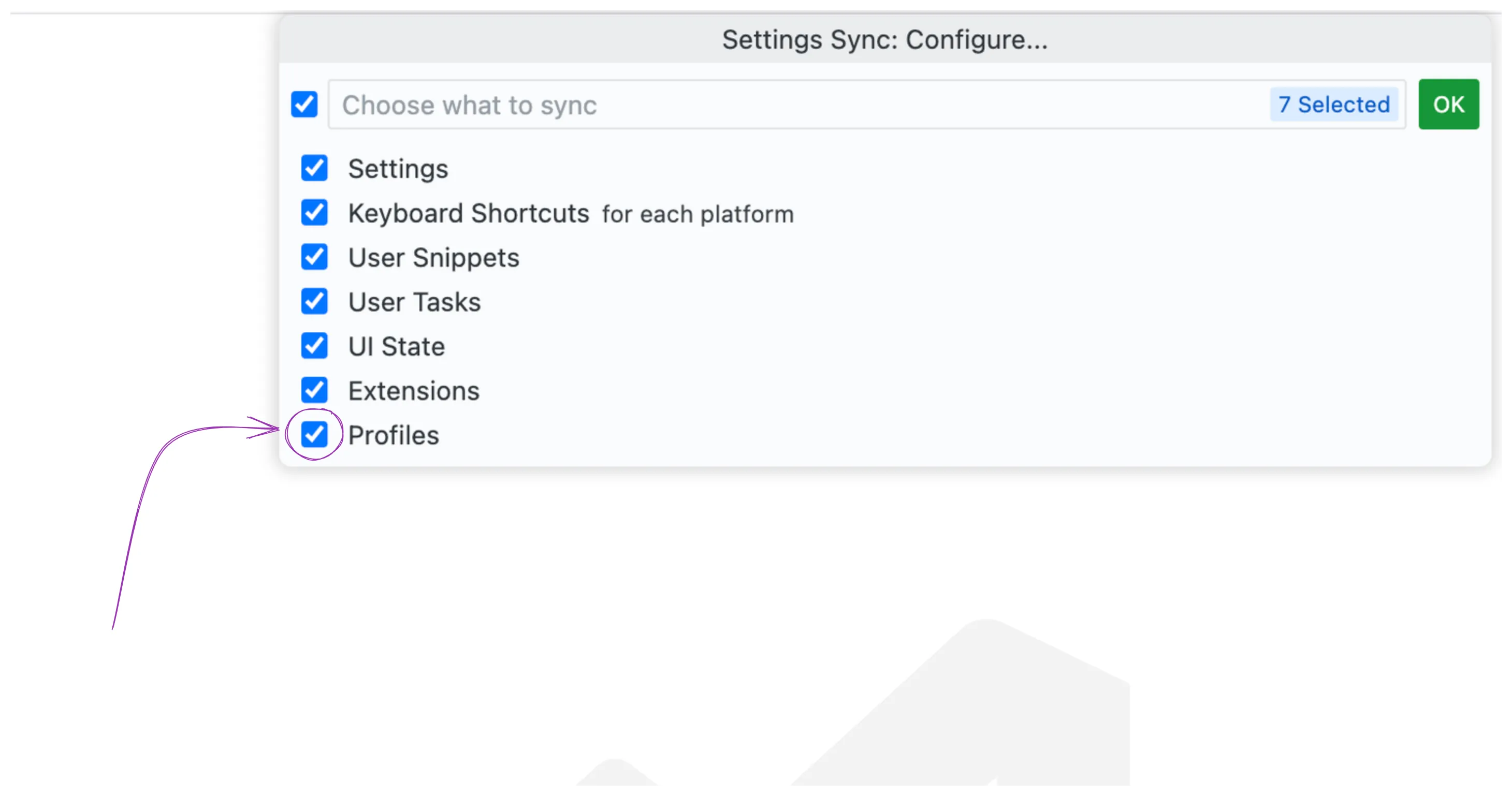 Settings Sync in VSCode